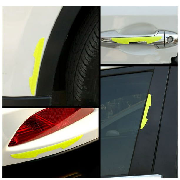 4pcs Car Door Edge Reflective Strip Anti-collision Safety Warning Stickers t